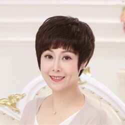 全頂式真髮☆【011S】中老年假髮 媽媽 女士☆真髮☆短髮