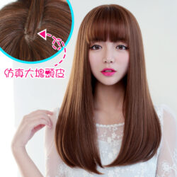 全頂式長直髮☆空氣瀏海小中分氣質甜美♥梨花頭長直髮 ☆【1533】