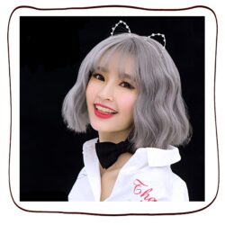 全頂式短髮☆空氣瀏海小中分 錫紙燙 玉米鬚燙 小捲燙 短捲髮【1547K】