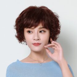 全頂式真髮☆【702】♥中老年假髮 媽媽 女士 中小捲燙 ☆短卷髮