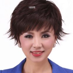 全頂式中老年假髮☆氣質媽媽女士熟女☆短髮【7077】