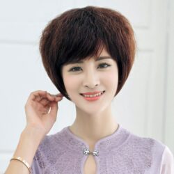 全頂式中老年 假髮【7080】☆斜瀏海玉米燙蓬鬆BoBo頭 ☆短捲髮☆