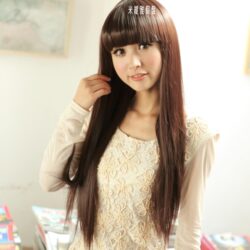 全頂式長直髮☆全頂式 齊瀏海 中層次直髮【710A】【70cm】