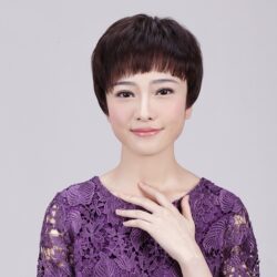 全頂式中老年假髮☆媽媽女士熟女 款假髮☆短捲髮【81008】