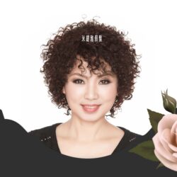 全頂式真髮☆小捲燙中老年假髮媽媽女士☆真髮☆【81806】