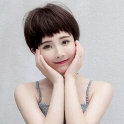 全頂式短髮☆【高溫絲】【A518】俏麗個性狗啃瀏海 碎瀏海 帥氣短髮☆短直髮