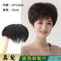 【頭頂假髮片】【真髮】【15cm】【A029】小捲燙 玉米燙 泡麵頭☆捲髮