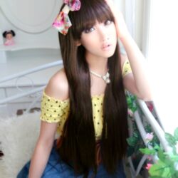 全頂式長直髮☆ 齊瀏海 中層次 長直髮☆【FZ502】【75cm】