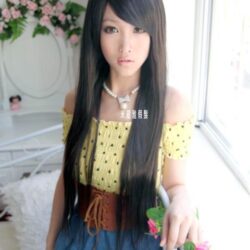 全頂式長直髮☆ 斜瀏海 中層次 長直髮☆【FZ503】【75cm】