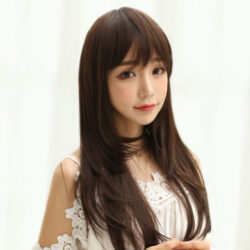 全頂式長直髮☆【高溫絲】【FZ506】【60cm】齊瀏海 高層次 自然長直髮氣質出眾