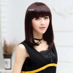 全頂式真髮☆齊瀏海 氣質 梨花款 直髮☆真髮【G0006】