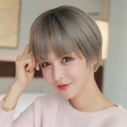 全頂式短髮☆【高溫絲】【MG200】可愛碎瀏海俏麗短髮 ☆短直髮