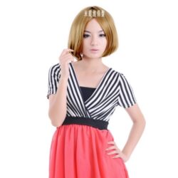 全頂式短髮☆長瀏海 內捲 梨花頭 ☆短直髮【QYE003】