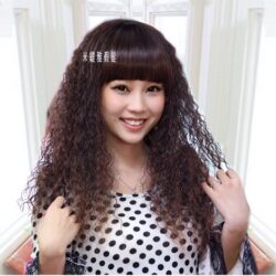 全頂式長捲髮☆齊瀏海 玉米鬚 時尚 小捲燙【WG12-310】