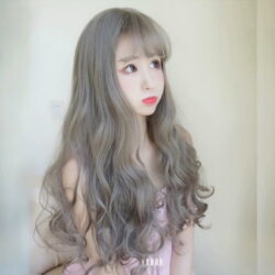 全頂式長捲髮☆小中分 大頭皮 空氣瀏海 大波浪 大捲度 【YX07】